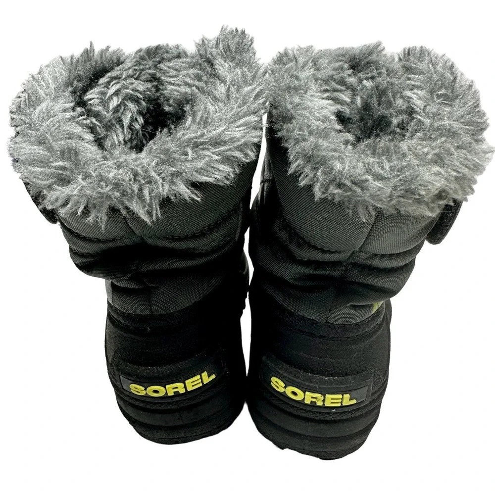Sorel Snow Commander Winter‎ Boots Kids Childs Sz 6 Gray Waterproof NV1877-028